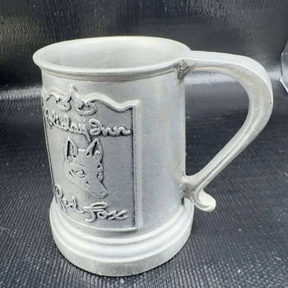 Vintage Holiday Inn Red Fox Metal Stein Mug Cup BarWare Beer‎ Mug Fox Logo Mug